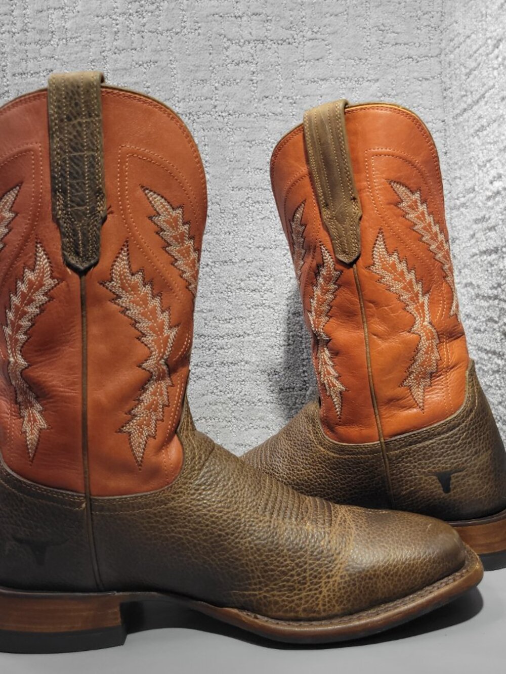 Tecovas The Doc Frontier Men's Size 11.5D Dark Chestnut & Rust Orange Boots - Picture 11 of 14